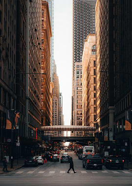 Urban Cityscape with Pedestrian Crossing