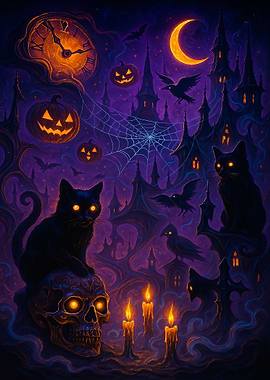 Halloween Night Spooky Scene