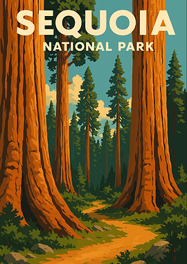 Sequoia National Park Vintage Poster