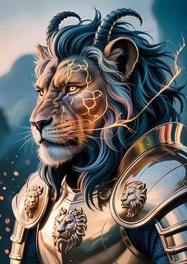 Armored Lion with Horns