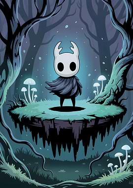 Hollow Knight in a Forest Glade