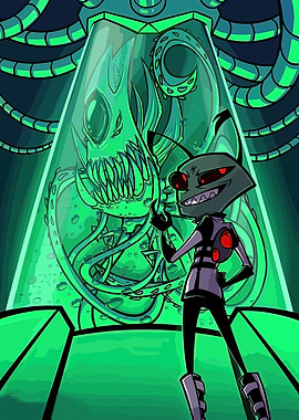 Invader Zim with Monster in Tank