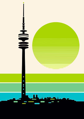 Munich Skyline Minimalist Art