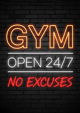 Gym Open 24/7 Neon Sign