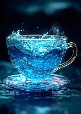 A teacup holds an entire miniature ocean within. 2