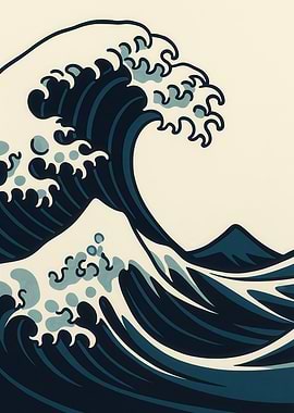 Stylized Ocean Wave Art