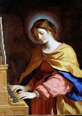 Saint Cecilia at the Organ Painting