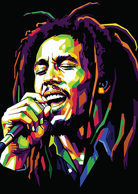 Bob Marley Colorful Portrait