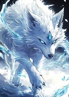 Icy Wolf Crystal