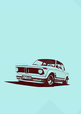 Vintage BMW 2002 Illustration