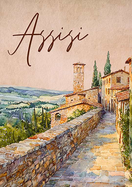 Assisi Watercolor Painting