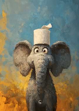 Elephant with Hat Painting