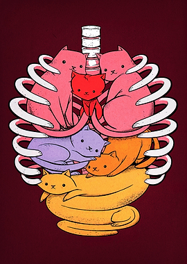 Anatomical Cat Ribcage Illustration