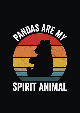 Pandas are my spirit animal retro design