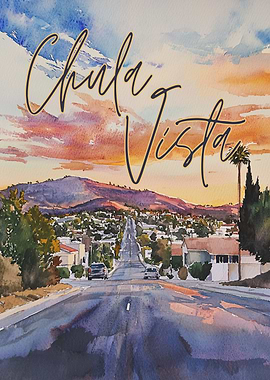 Chula Vista Watercolor Landscape Painting