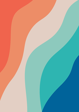 Abstract Wavy Color Block Background