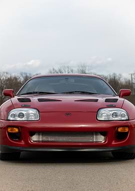 Red a80 mark4 Toyota Supra Front View