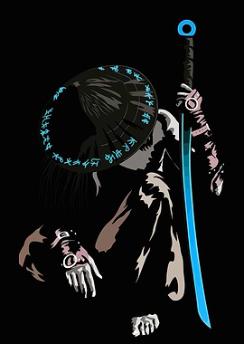 Samurai Warrior with Glowing Sword