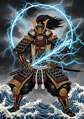 Samurai Warrior with Lightning