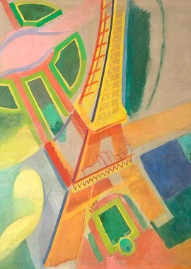 Abstract Eiffel Tower Painting