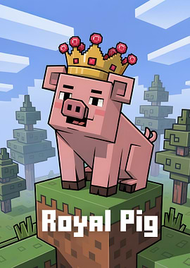 Royal Pig Cartoon Illustration