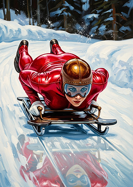 LA DESCENTE EN SKELETON (The Skeleton Descent) - Original Art Deco Artwork