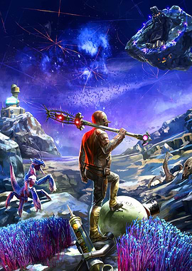 Sci-Fi Explorer on Alien Planet