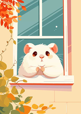Cute Hamster at the Window