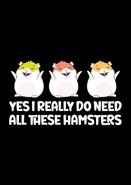 Hamsters Cartoon Illustration with Funny Text