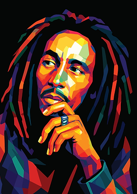 Colorful Bob Marley Portrait