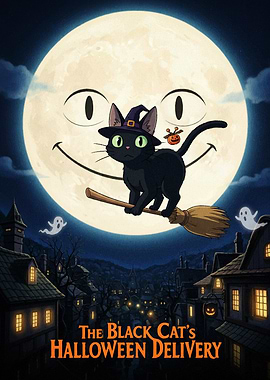 Black Cat's Halloween Delivery