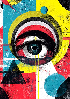 Abstract Eye with Geometric Shapes