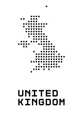 United Kingdom Map Black Dots