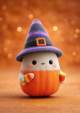 Cute Candy Corn Witch