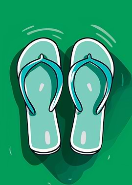 Flip-Flops on Green Background