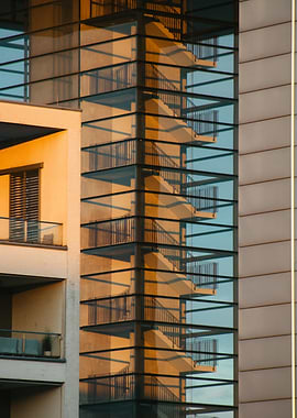 Modern Building with Glass Staircase