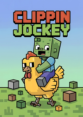 Clippin' Jockey: Minecraft-inspired Digital Art