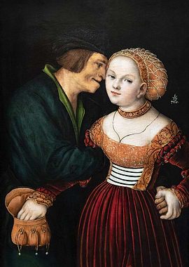 Renaissance Era Couple Portrait Painting