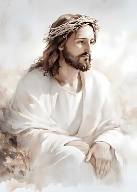Watercolor Portrait of Jesus Christ