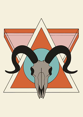 Ram Skull Geometric Art