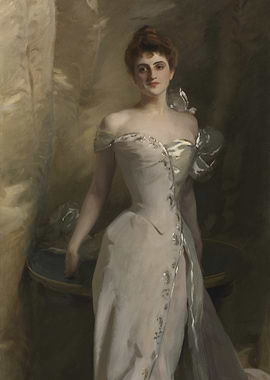 Elegant Woman Portrait in White Dress