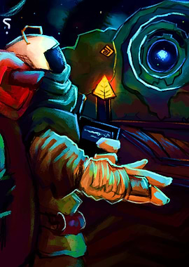 Astronaut in a Sci-Fi Landscape