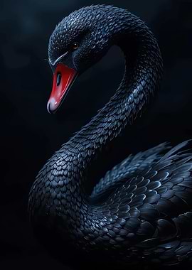 Elegant Black Swan Portrait