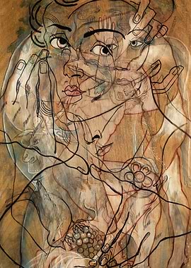 Abstract Portrait with Hands and Grapes by francic picabia