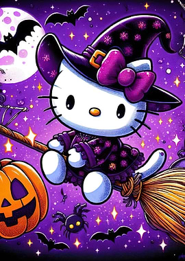 Cat Animal Halloween Witch