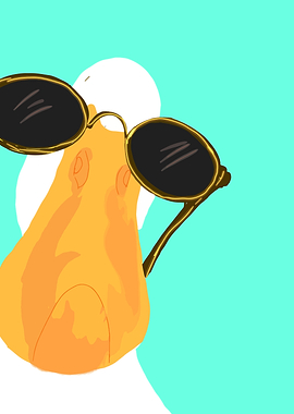 Cool Duck with Sunglasses Illustration