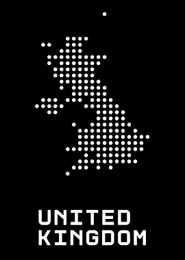 United Kingdom Map Dotted Minimalist