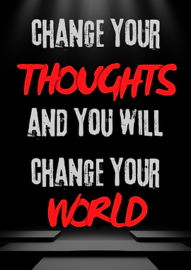 Shift Your Thoughts, Transform Your World – Motivational Typography Art