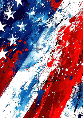 Abstract American Flag Art