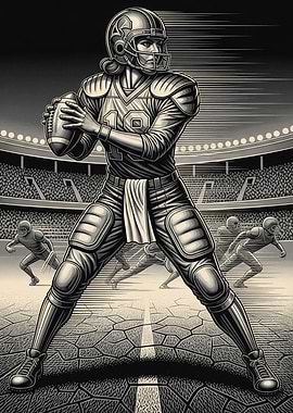 L'ARCHANGE DU GRIDIRON (The Gridiron Archangel) - Original Art Deco Artwork
